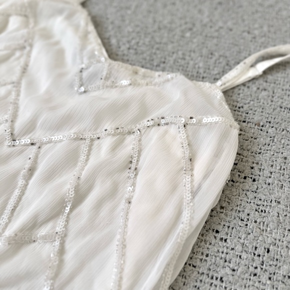 White Beaded Camisole Top Size S - Picture 2 of 7